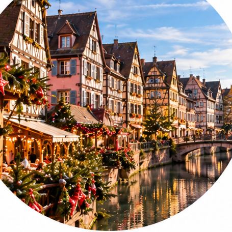 Fachwerkhäuser am Kanal in Colmar